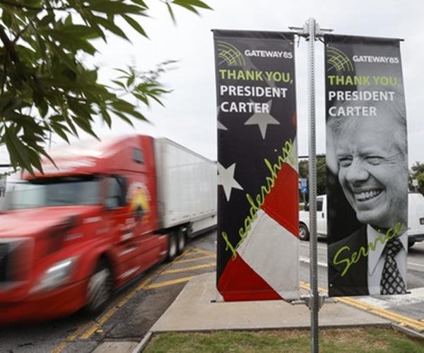 former President Jimmy Carter tribute signs 