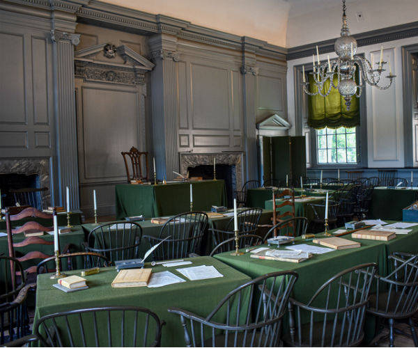 independence hall in philadelphia interior view 