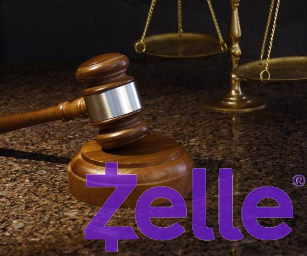 zelle logo with a judges gavel