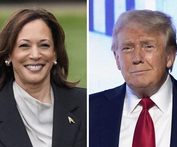 kamala harris, left, and donald trump