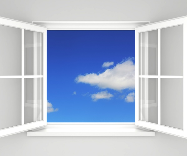 illustration of an open window