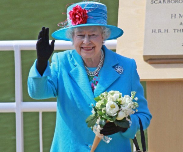 queen elizabeth ii in scarborough england for opening of royal air Theatre 