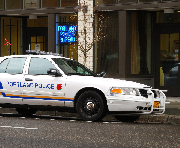 portand police car parked