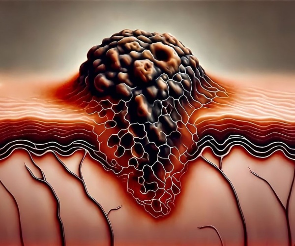illustration of aggressive melanoma