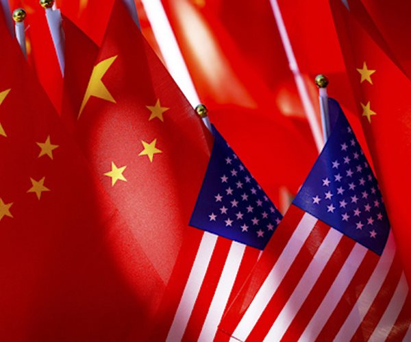 Chinese and U.S. flags