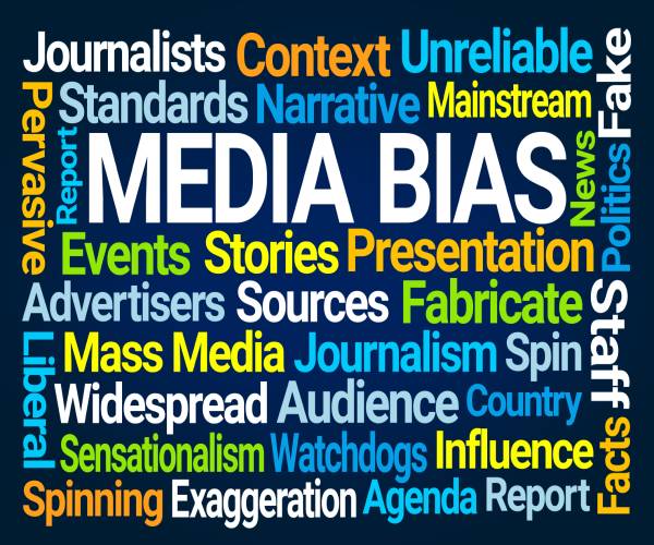 a graphic of words related to media bias