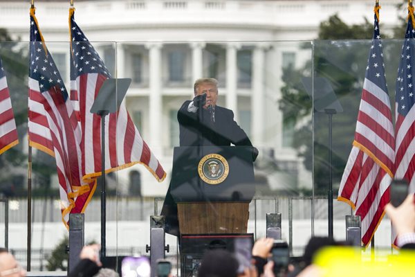 president donald trump speaks at the january sixth stop the steal rally