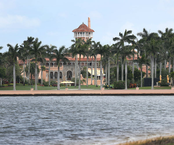 a view of mar-a-lago against the intracoastal waterway