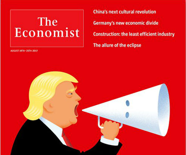 Economist Cover Shows Trump Speaking Through KKK Hood