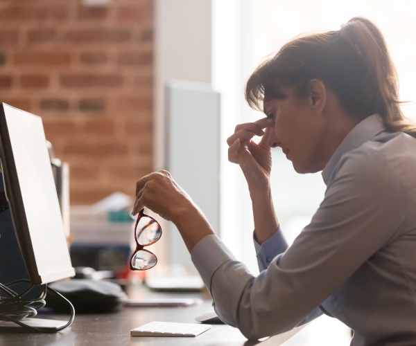 woman stressed at work