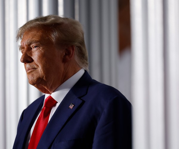 former us president donald trump at his golf club in new jersey 