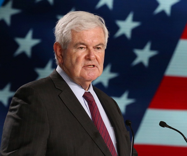 newt gingrich speaks into microphone 