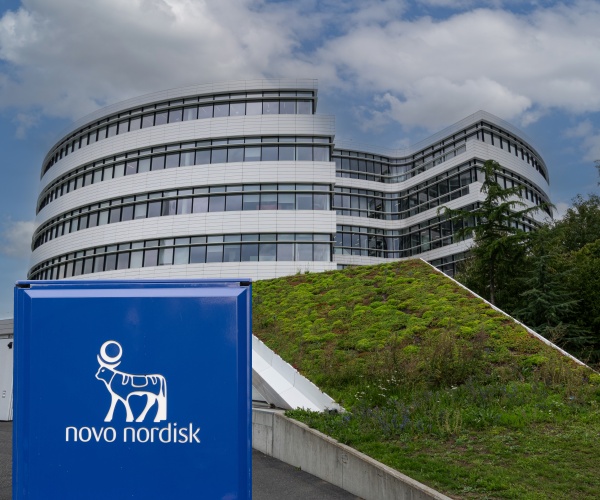 Novo Nordisk sign outside of headquarters