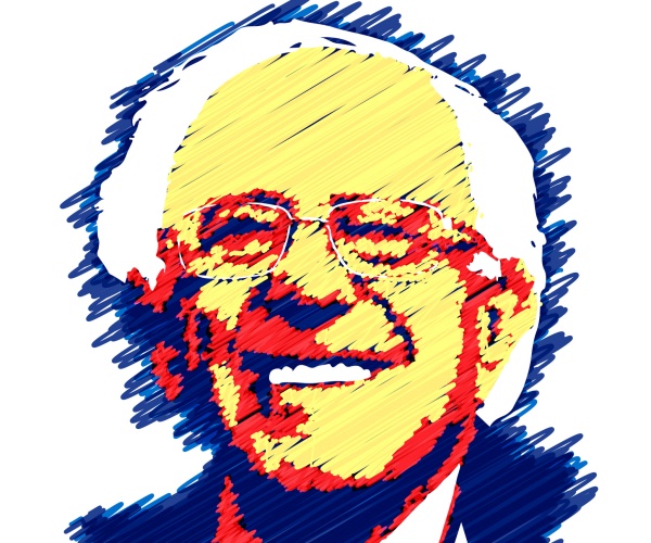 smiling bernie sanders scribble art marker pen illustration